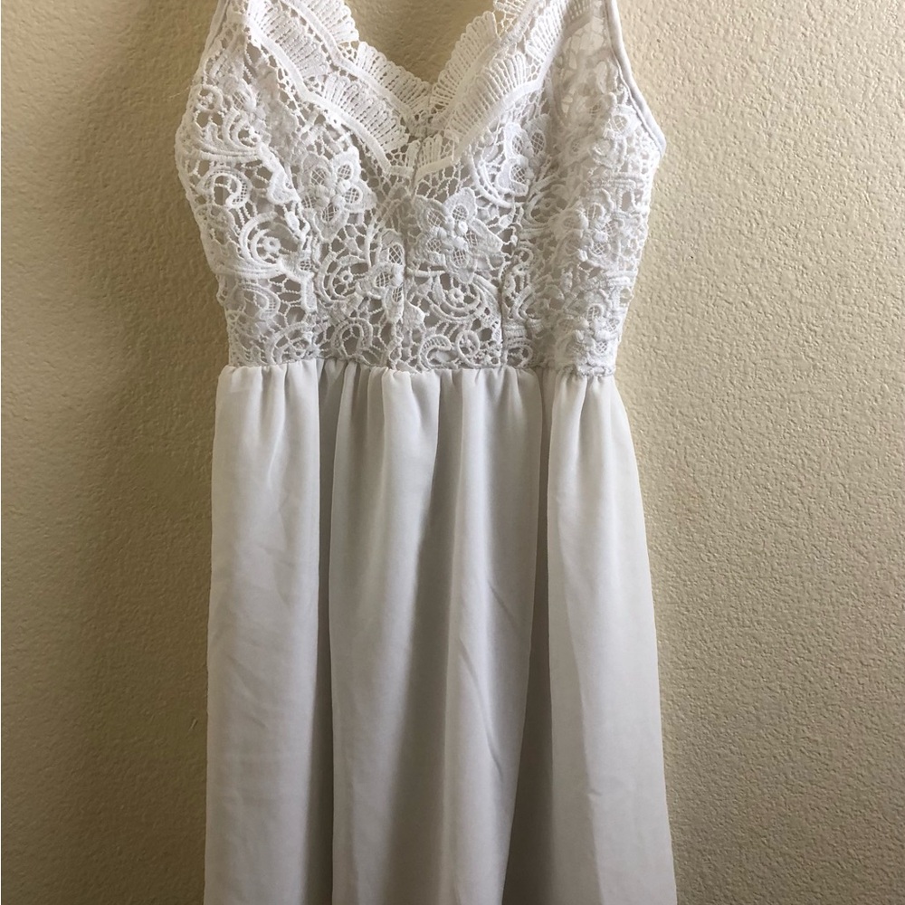 Stella Tweed White Lace Dress
